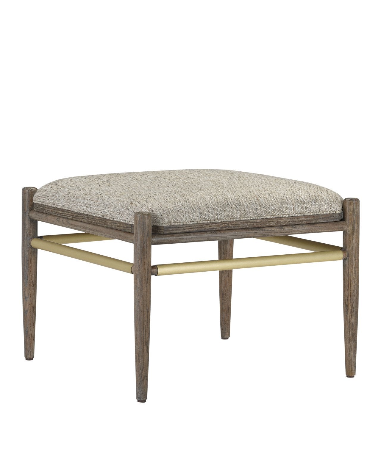 Visby Light Pepper Ottoman, Calcutta Linen